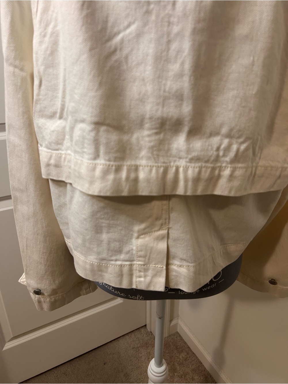 Universal Thread Denim Cropped Trench Jacket - Off-White L - Picture 9 of 9